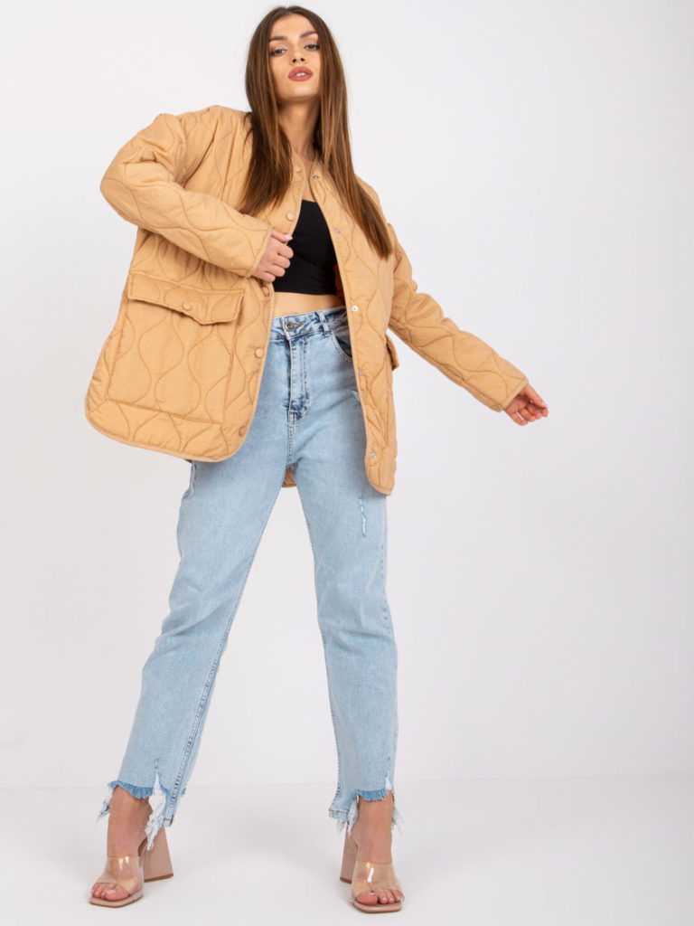 prechodná rešívaná bunda camel
