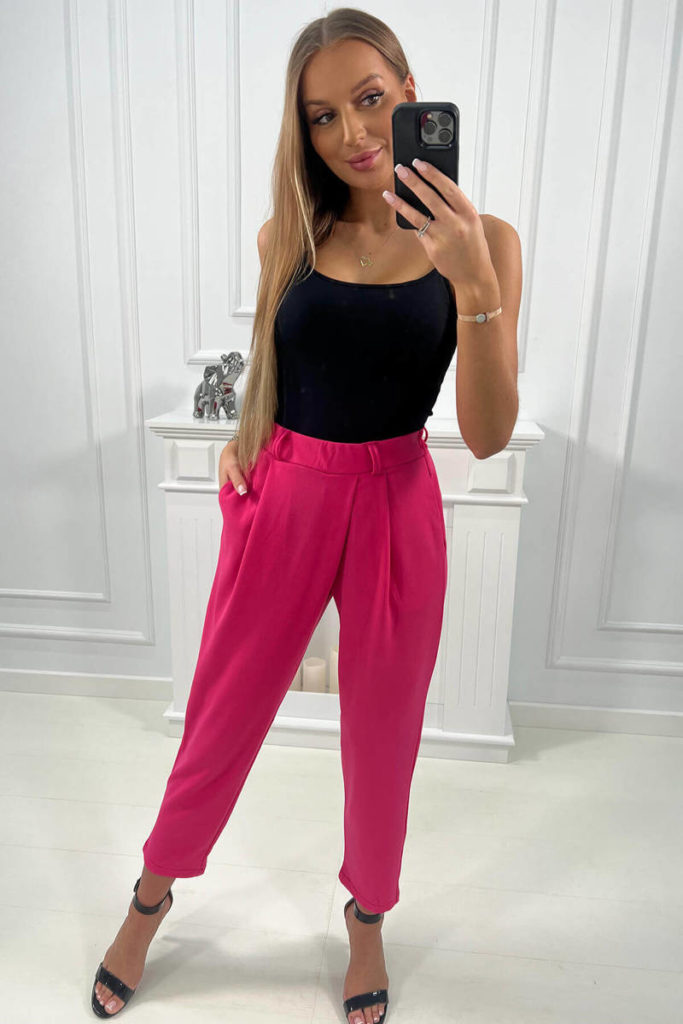 ružové elegantné nohavice