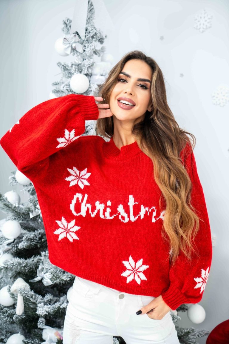 červený pulover christmas